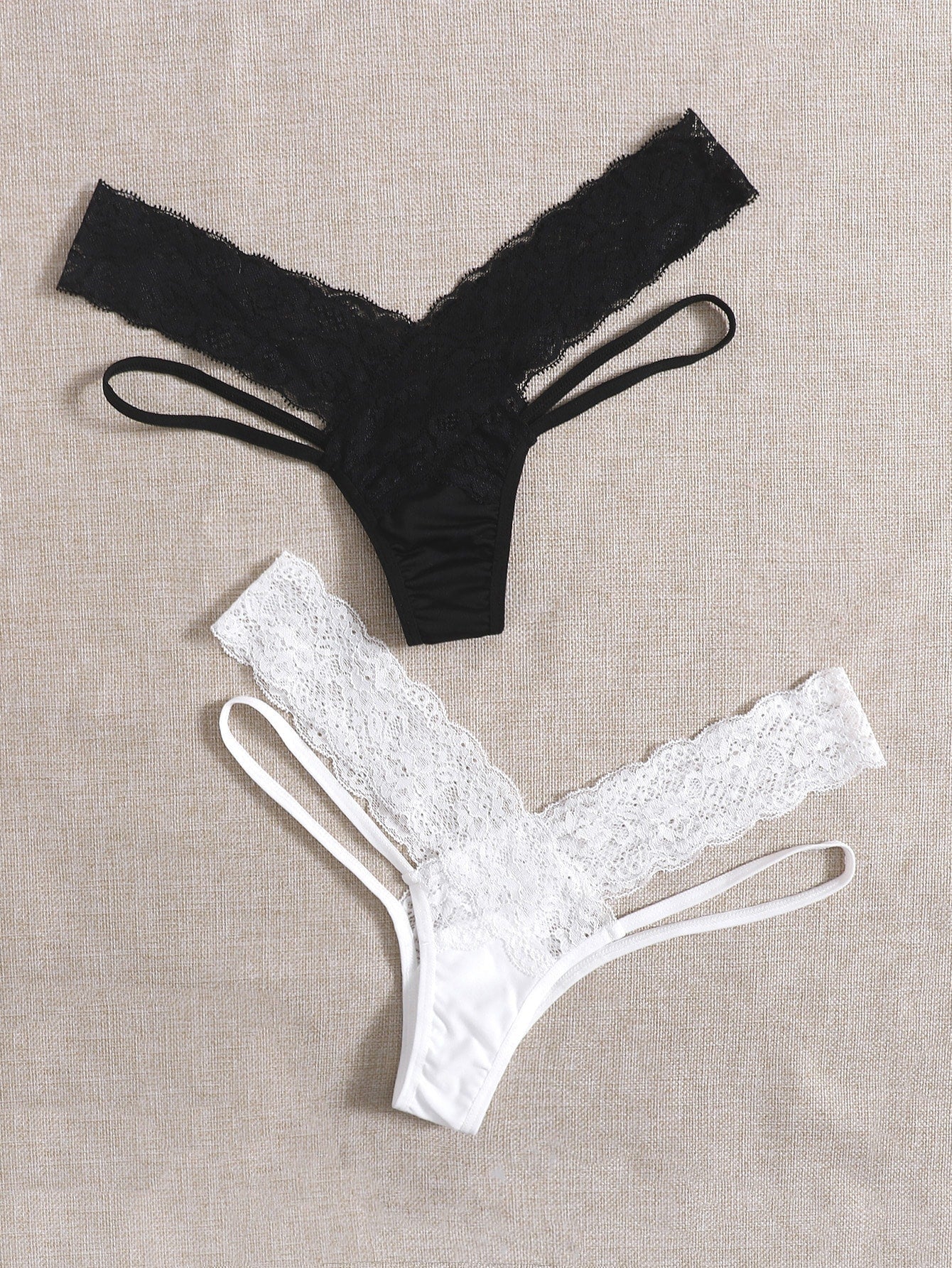 Sexy Lace Panties With Open Design Women's Stretch Triangle Pants With Low Waist
