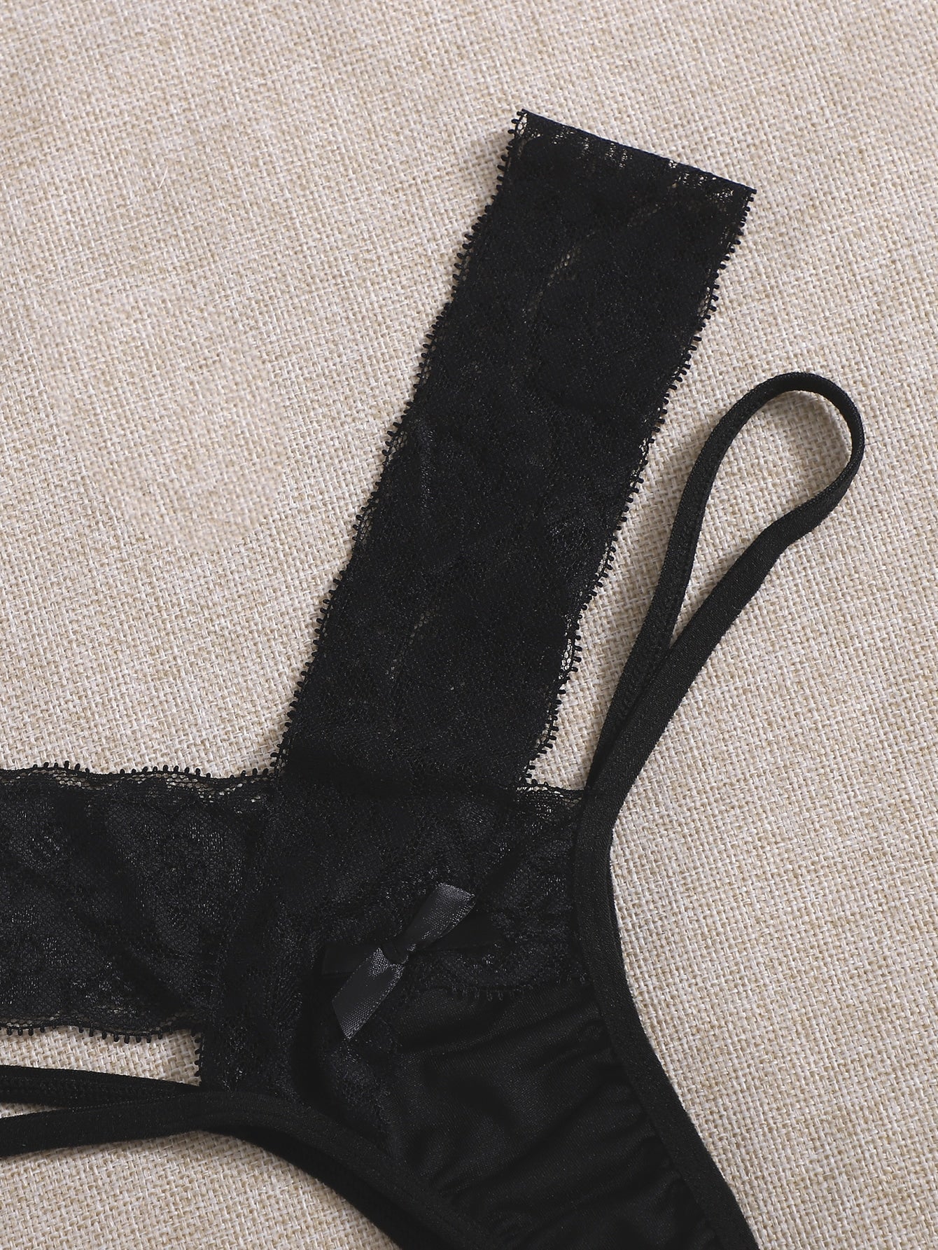 Sexy Lace Panties With Open Design Women's Stretch Triangle Pants With Low Waist